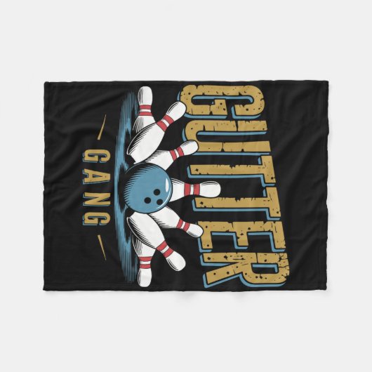 Gutter Gang Bowling Funny Bowler 1 Fleecedecke (Vorderseite (Horizontal))