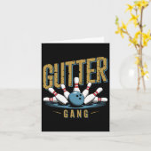 Gutter Gang Bowling Funny Bowler 1 Karte (Gelbe Blume)