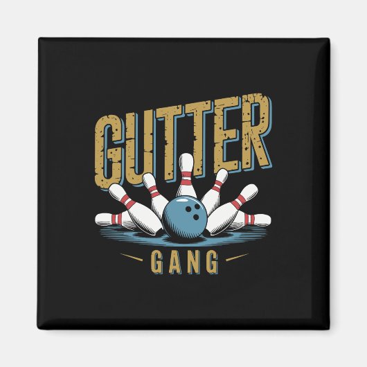 Gutter Gang Bowling Lustiger Bowler 1 Magnet (Vorne)