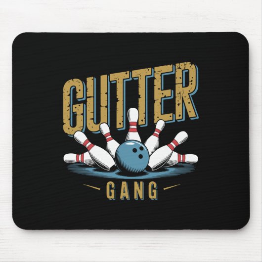 Gutter Gang Bowling Lustiger Bowler 1  Mousepad (Vorne)
