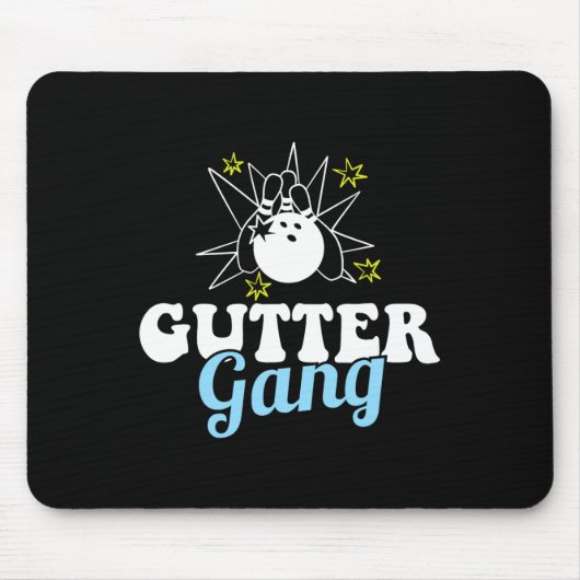 Gutter Gang Lustiges Bowling-Team Club Coach Bowle Mousepad (Vorne)