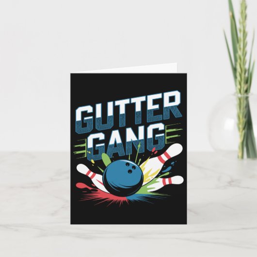 Gutter Gang Shirt Funny Bowling Shirts Gutter Bowl Karte (Vorderseite)