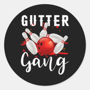 Gutter Gang T-Shirt Lustige Bowling-Shirts Gutter Runder Aufkleber