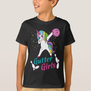 Gutter Girls Einhorn Bowling Team Liga Nacht Oder T-Shirt