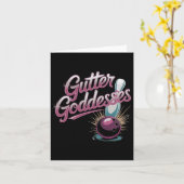 Gutter Goddesses Funny Womens Matching Bowling Tee Karte (Gelbe Blume)