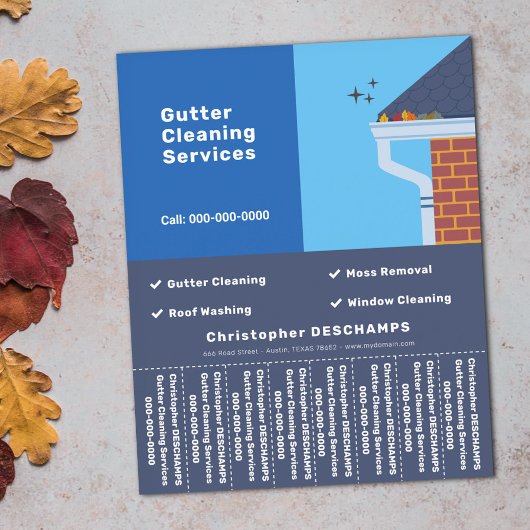 Gutter Reinigung blaues Abreißen der Streifen Flye Flyer
