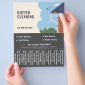 Gutter-Reinigungsdienste reißen den Flyer aus Stri (Hand)