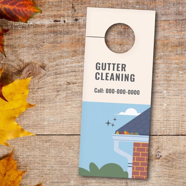 Gutter-Reinigungsdienste Türanhänger (Gutter Cleaning Services Door Hanger)