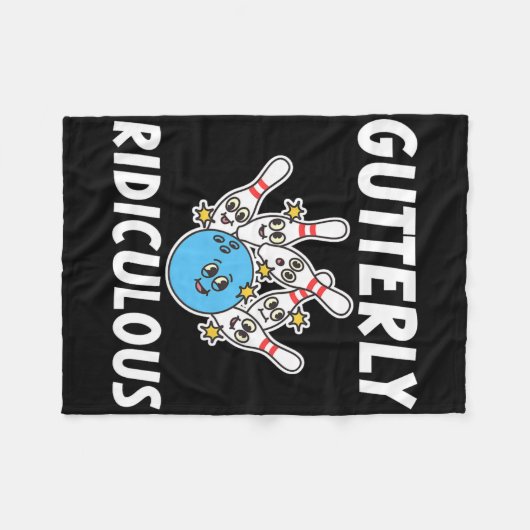 Gutterly Ridiculous Funny Bowling Bowler  Fleecedecke (Vorderseite (Horizontal))
