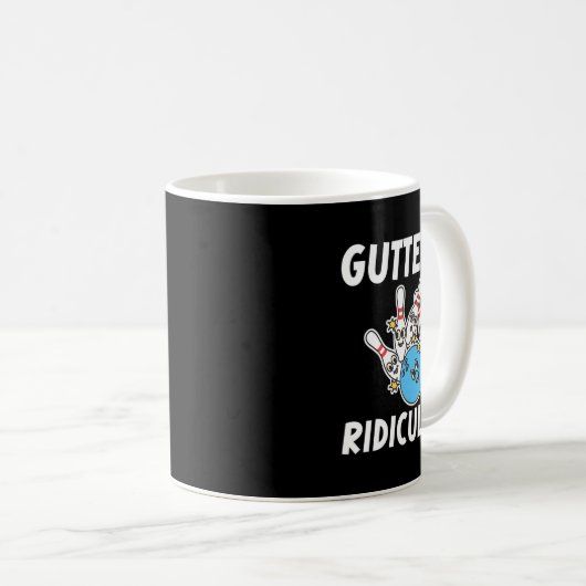 Gutterly Ridiculous Funny Bowling Bowler  Kaffeetasse (VorderseiteRechts)