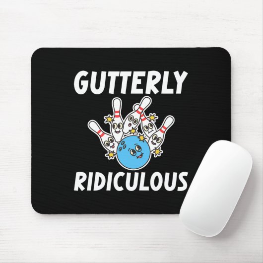 Gutterly Ridiculous Funny Bowling Bowler  Mousepad (Mit Mouse)
