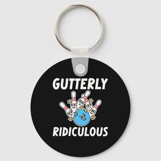 Gutterly Ridiculous Funny Bowling Bowler  Schlüsselanhänger (Vorderseite)