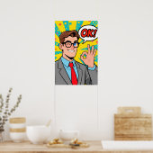 Guy saying OK Pop Art Poster (Küche)