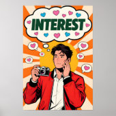 Guy with Camera Pop Art Poster (Vorne)