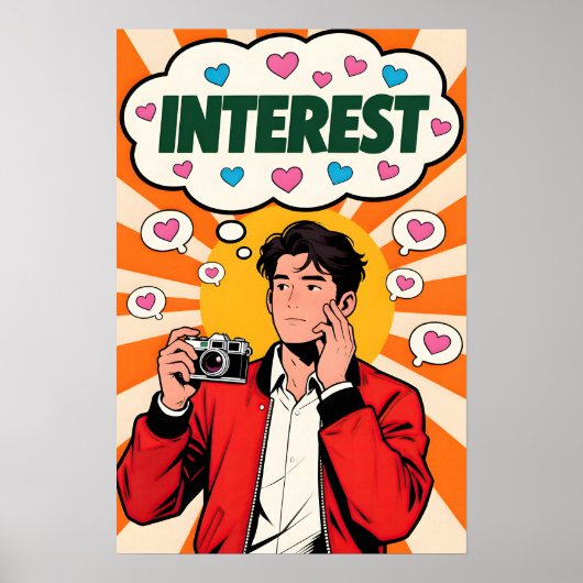 Guy with Camera Pop Art Poster (Vorne)