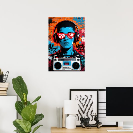 Guy with Red Shades Pop Art Poster (Heimbüro)