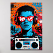 Guy with Red Shades Pop Art Poster (Vorne)