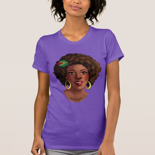 Guyana Afro Girl T-Shirt (Vorderseite)