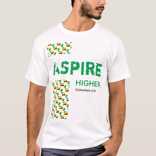 Guyana ASPIRE HIGHER Christliche Schrift T-Shirt (Vorderseite)