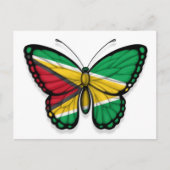Guyana Butterfly Flag Postkarte (Vorderseite)
