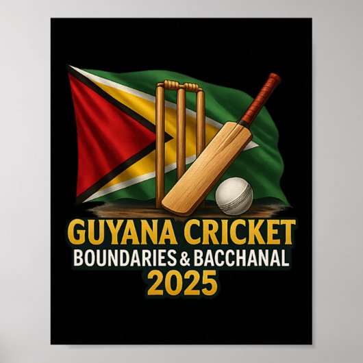 Guyana Caribbean Cricket 2025 Grenzen und Cchan Poster (Vorne)