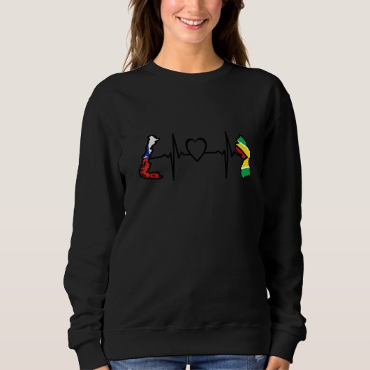 Guyana Chile Flag Guyanese Chilean Heartbeat Sweatshirt (Vorderseite)