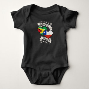 Guyana Chilean Heart Flags Guyana Chile Baby Strampler