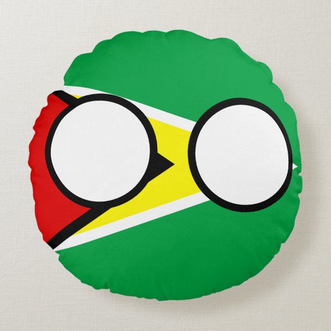 Guyana Countryball Pillow Rundes Kissen (Vorderseite)