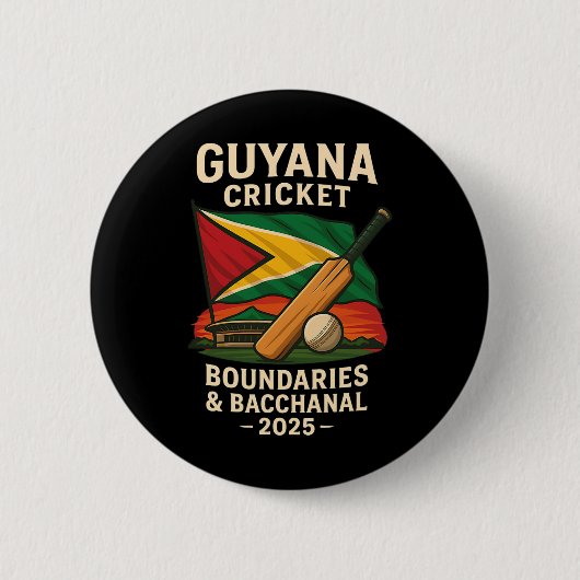 Guyana Cricket 2025 Grenzen Und Cchanal Karibik Button (Vorderseite)