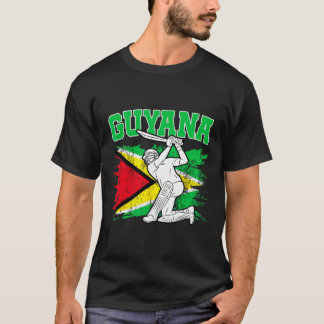Guyana Cricket Patriotische Frau Guyanese Cricket  T-Shirt