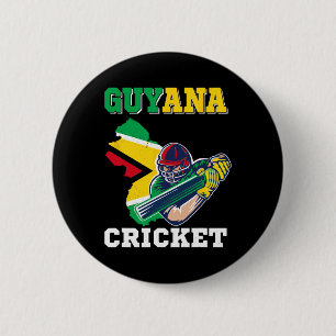 Guyana Cricketspieler Flagge Jersey Guyana Sport Button