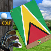 Guyana Fahne & Guyana mit Monogramm / Golfhandtuch