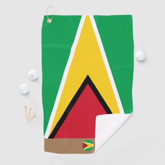 Guyana Fahne & Guyana mit Monogramm / Golfhandtuch (Insitu)