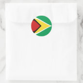 Guyana Fisheye Flag-Aufkleber Runder Aufkleber (Tasche)