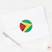 Guyana Fisheye Flag-Aufkleber Runder Aufkleber (Umschlag)