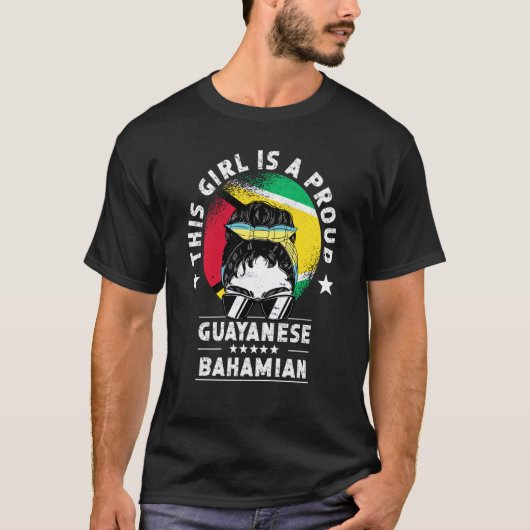 Guyana Flag Bahamas Grown Women Girl Citizen Pride T-Shirt (Vorderseite)