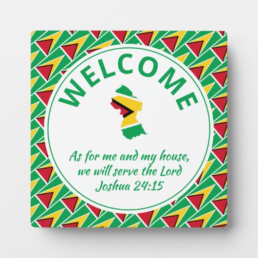 GUYANA Flag Christlich Willkommen Fotoplatte (Vorderseite)