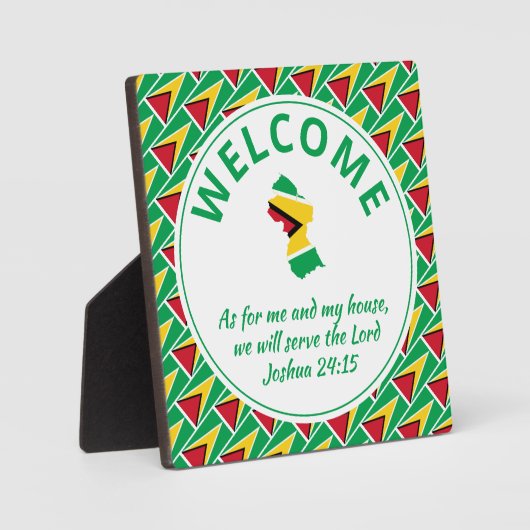 GUYANA Flag Christlich Willkommen Fotoplatte (Vorderseite)