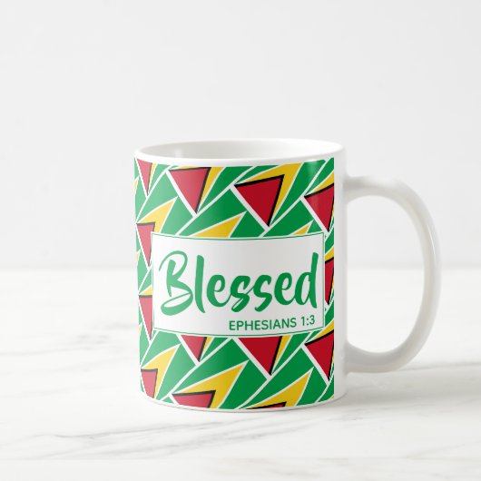 GUYANA FLAG Gesegnet Christliche Schrift Kaffeetasse (Rechts)