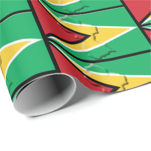 GUYANA-FLAG   Golden Arrowhead   GUYANESE Geschenkpapier
