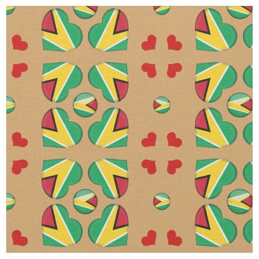Guyana Flag & Guyana Herbstmode Stoff (Nahaufnahme)