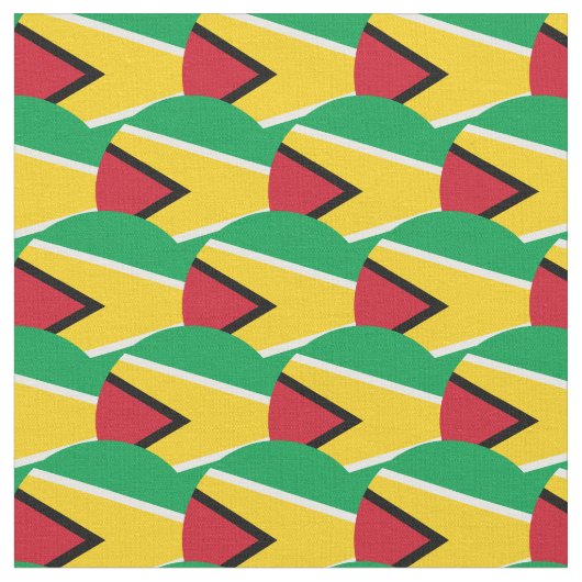 Guyana Flag & Guyana Trendy Fabric /mode Stoff (Nahaufnahme)