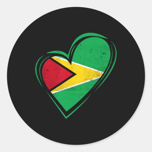 Guyana Flag Guyanese Caribbean Cruise Cricket Kaie Runder Aufkleber (Vorderseite)