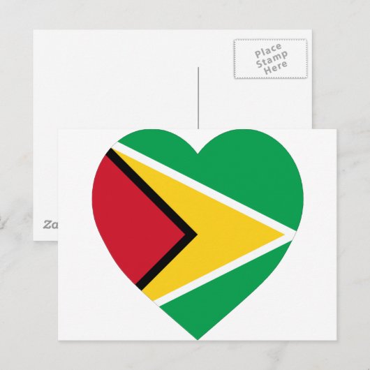 Guyana Flag Heart Postkarte (Vorne/Hinten)