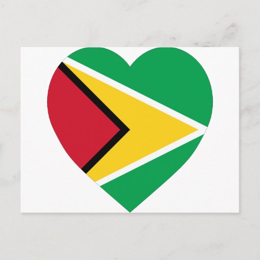 Guyana Flag Heart Postkarte (Vorderseite)