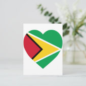 Guyana Flag Heart Postkarte (Stehend Vorderseite)