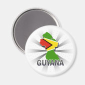 Guyana Flag Karte 2.0 Magnet (Vorderseite/Rückseite)