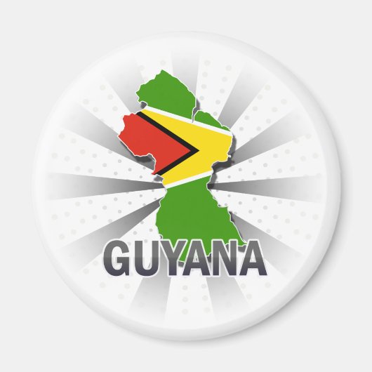 Guyana Flag Karte 2.0 Magnet (Vorne)
