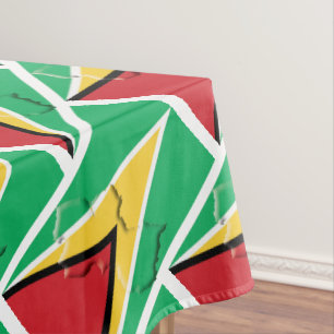 GUYANA Flag Karte Stilvoll Patriotic Geometric Tischdecke