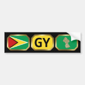Guyana Flag Map Code Autoaufkleber (Vorne)